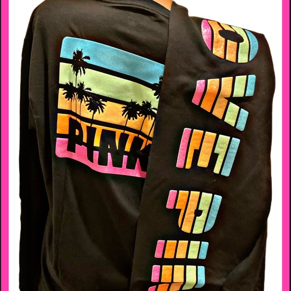 NEW VICTORIAS SECRET PINK BLING PULLOVER & SWEATPANTS RARE VTG NET - Picture 2 of 10